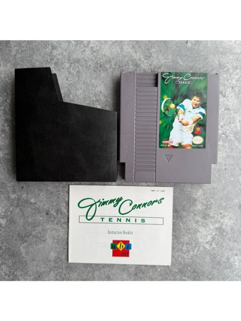 Jimmy Connors Tennis Nintendo NES 1993 Game Cartridge With Manual Tested & Works